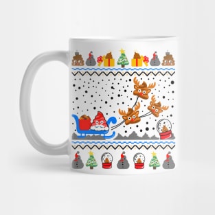 Funny Poop Emoji Christmas Sweater Mug